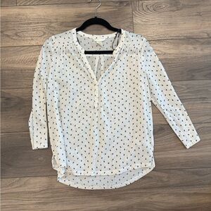 H&M white women's blouse with leaves design size small